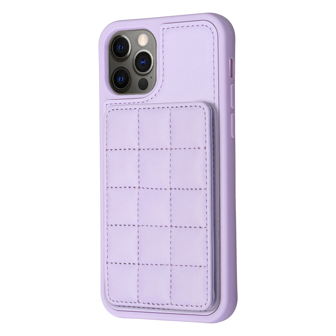 Style-BF24 For iPhone 11 Grid Design PU Leather Coated TPU Case Card Holder Kickstand Phone Cover Style-BF24 For iPhone 11 Grid Design PU Leather Coated TPU Case Card Holder Kickstand Phone Cover